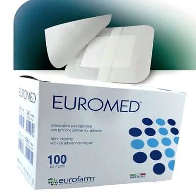 EUROMED Sterile Post-Op Adhesive Island Wound Dressings, 2-3/8 x 2-3/4 in (100 Count)