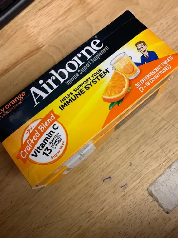 Airborne Zesty Orange Effervescent Immune Support Tablets, 36 ct (2-Pack)