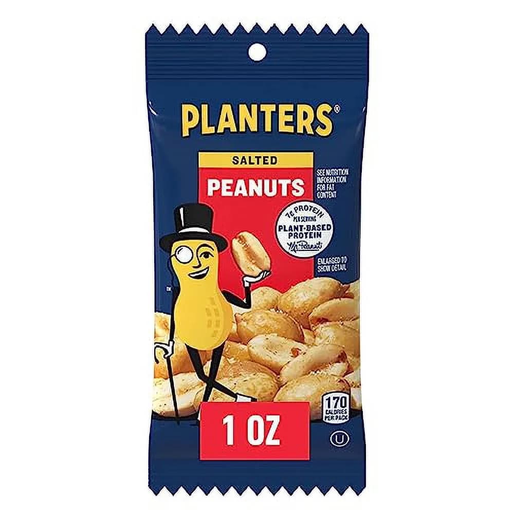 Planters Salted Peanuts, Single-Serve Snack Bags (60-Count Bulk Pack)