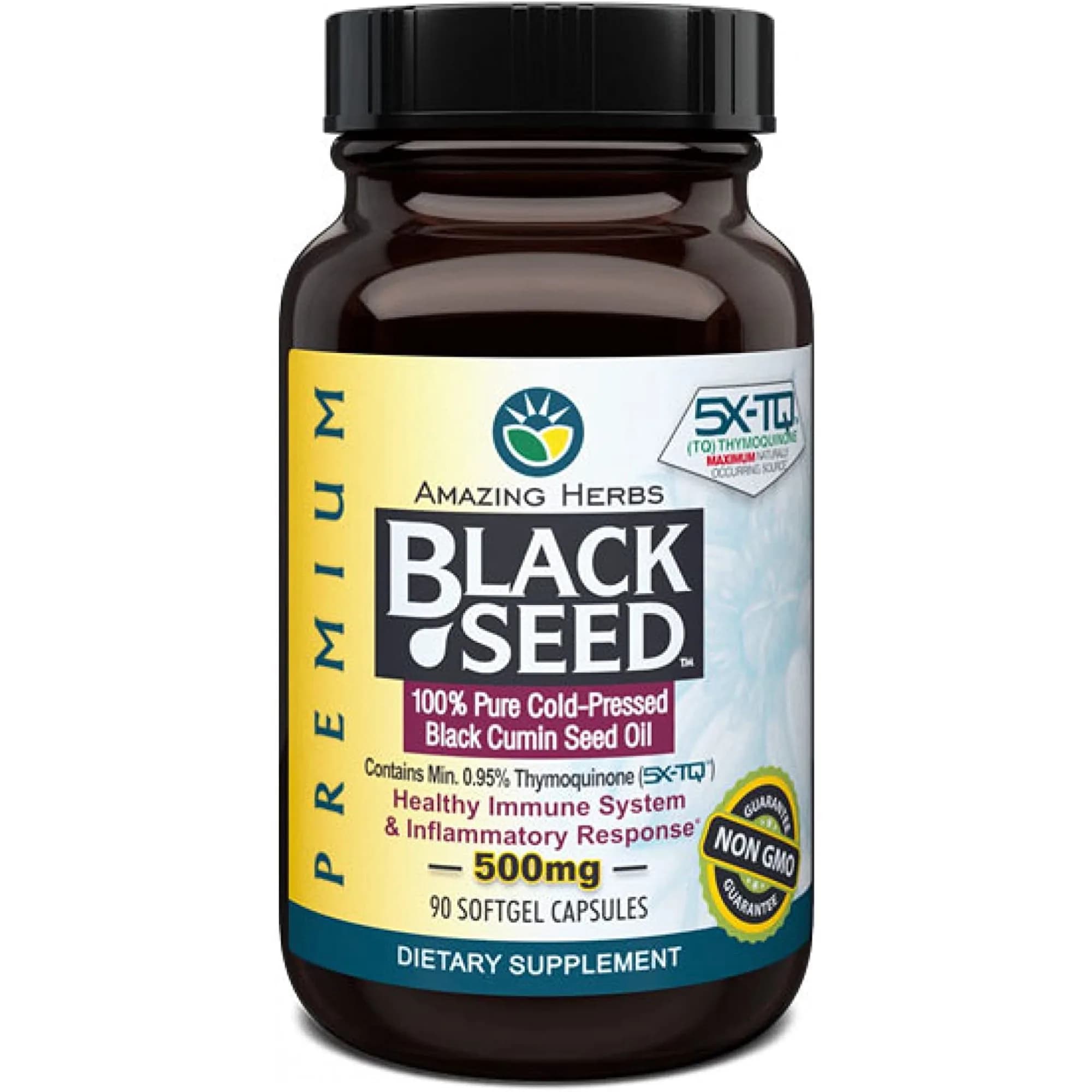 Aceite de Comino Negro Amazing Herbs, 90 Cápsulas Blandas