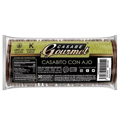 Casabe Casabito Gourmet Galletas de Yuca sabor Ajo