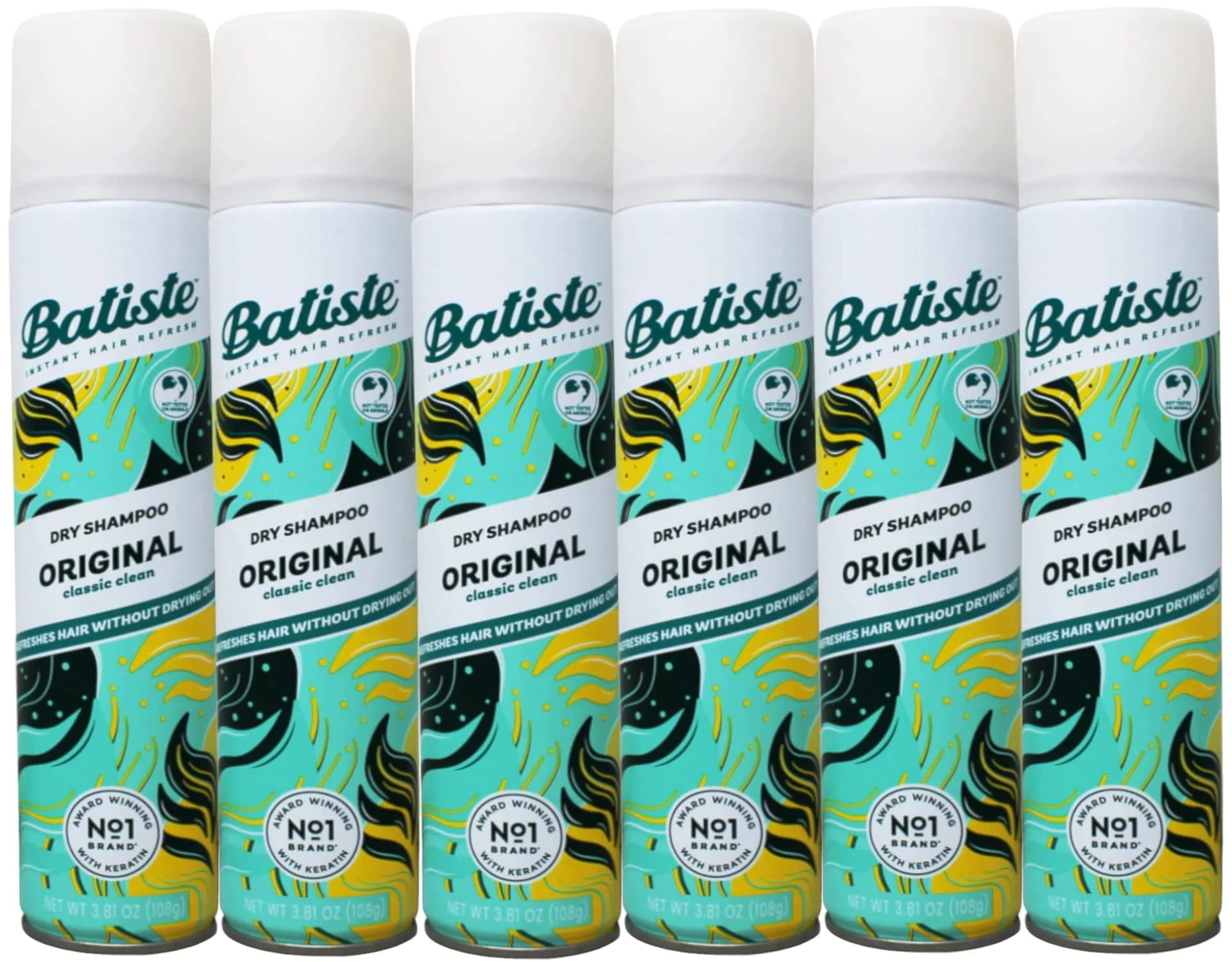 Batiste Original Classic Clean Dry Shampoo, 3.81 oz (Pack of 6)