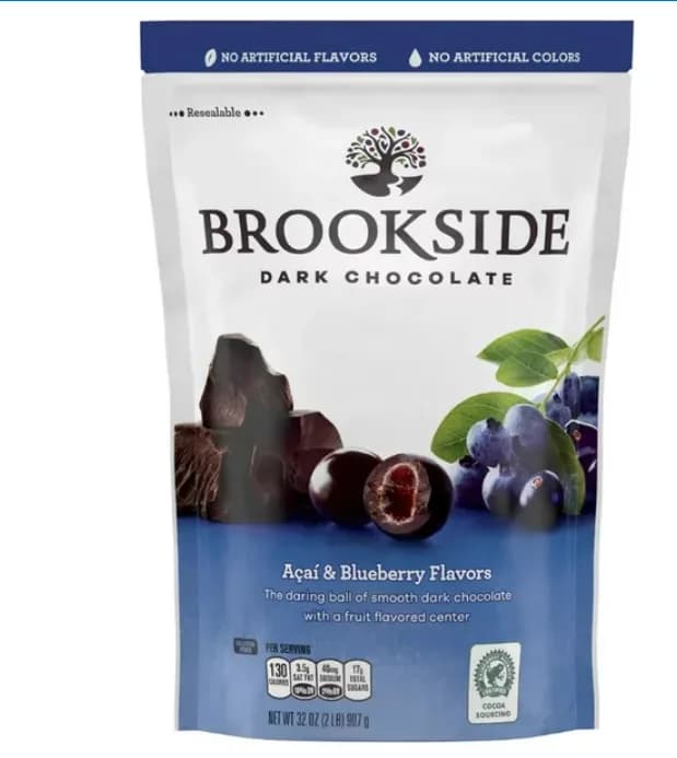 Chocolate Amargo con Acai Brookside, 32 oz