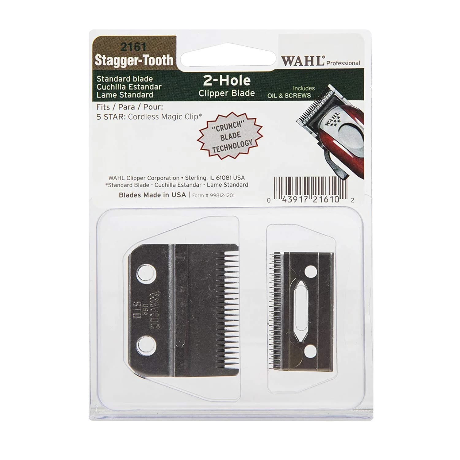 Wahl Professional Stagger-Tooth Clipper Blade #2161 for 5 Star Magic Clip