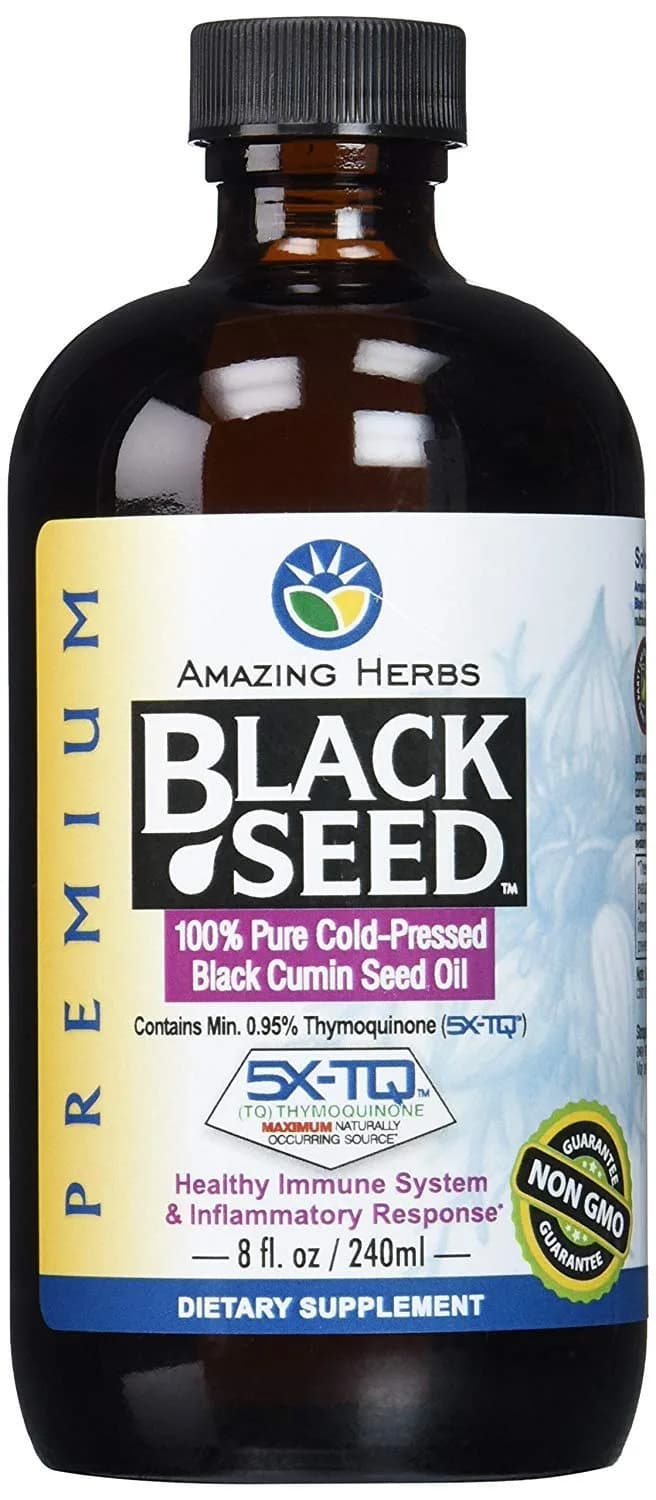Aceite de Comino Negro Prensado en Frío Amazing Herbs, 8 oz (Paquete de 2)
