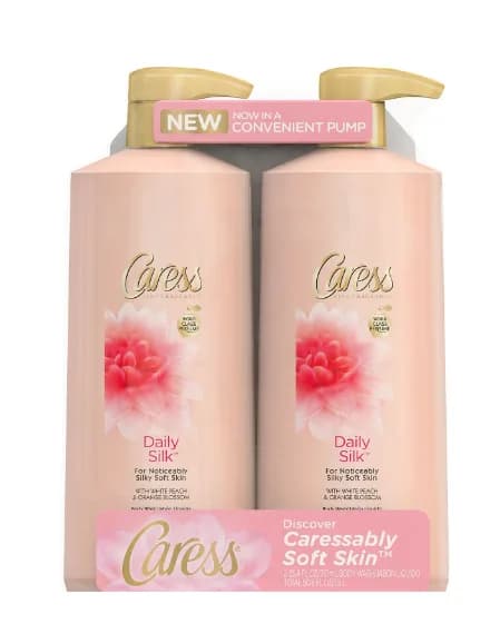 Caress Daily Silk Body Wash, White Peach & Orange Blossom (25.4 fl. oz., 2 Pack)