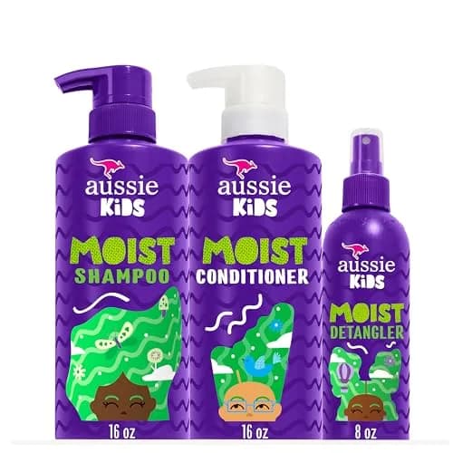 Aussie Kids Shampoo, Conditioner & Detangler Bundle, Sulfate & Paraben Free