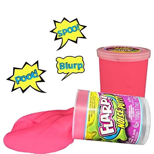 JaRu Flarp Noise Putty Fart Slime, 2-Pack (Pink & Orange)