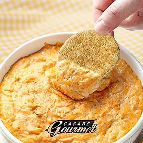 Casabe Gourmet Casabito Galletas de Yuca, Sal Marina y Ajo, Paquete de 12