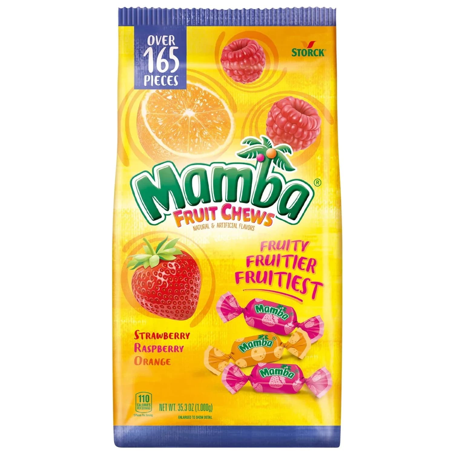 Mamba Fruit Chews, Assorted Flavors, 35.3 oz Bulk Bag