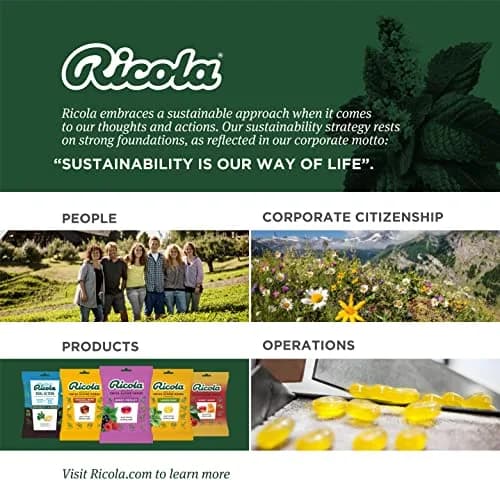 Pastillas Herbales para la Garganta Ricola, Limón y Menta, Sin Azúcar