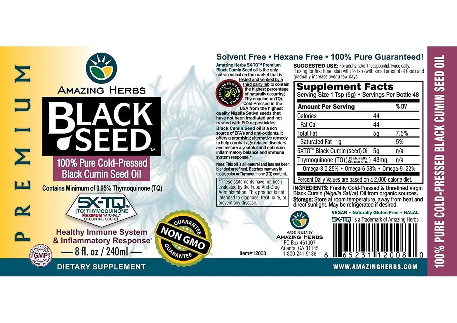 Suplemento de Comino Negro Amazing Herbs