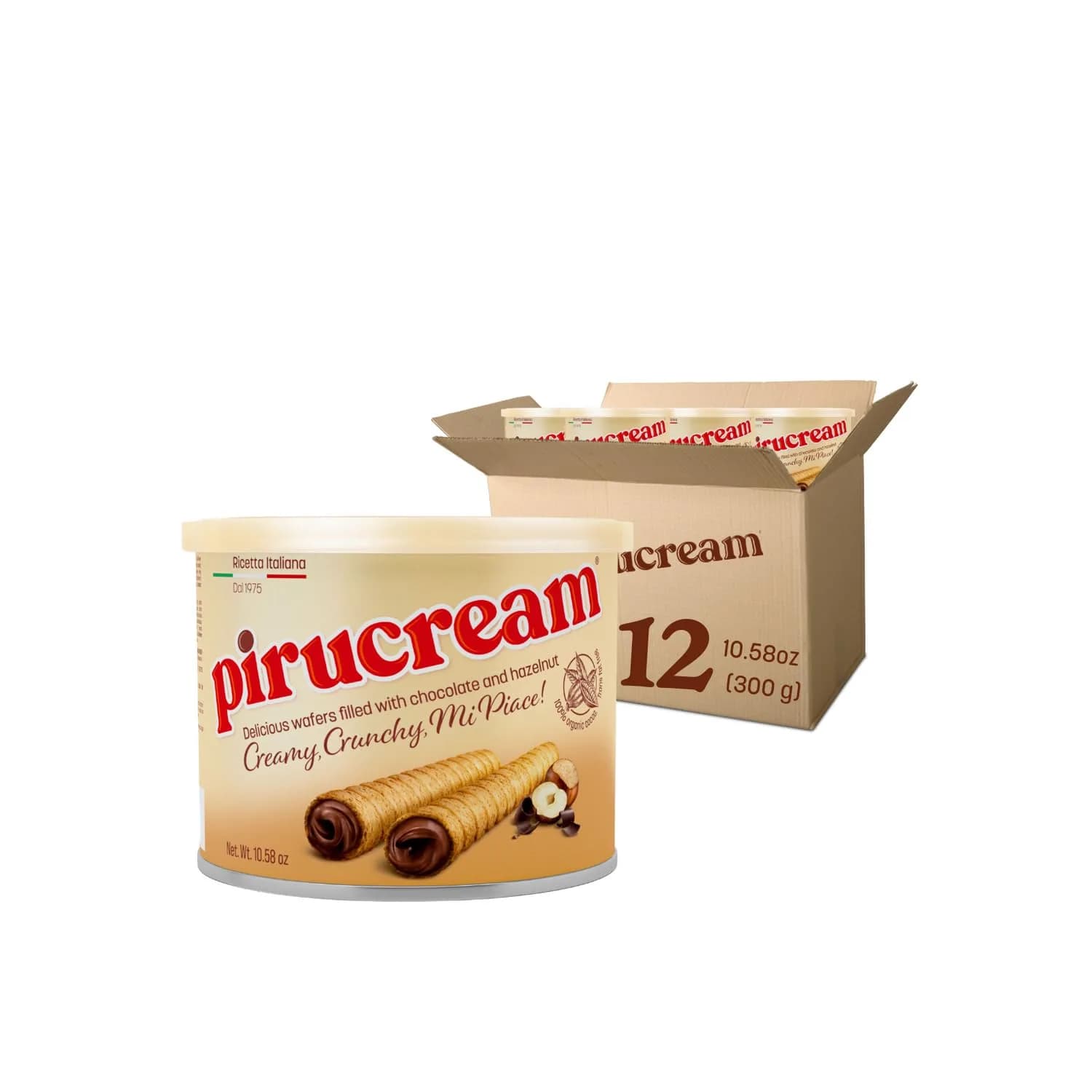 Pirucream Barquillos Rellenos de Chocolate y Avellana
