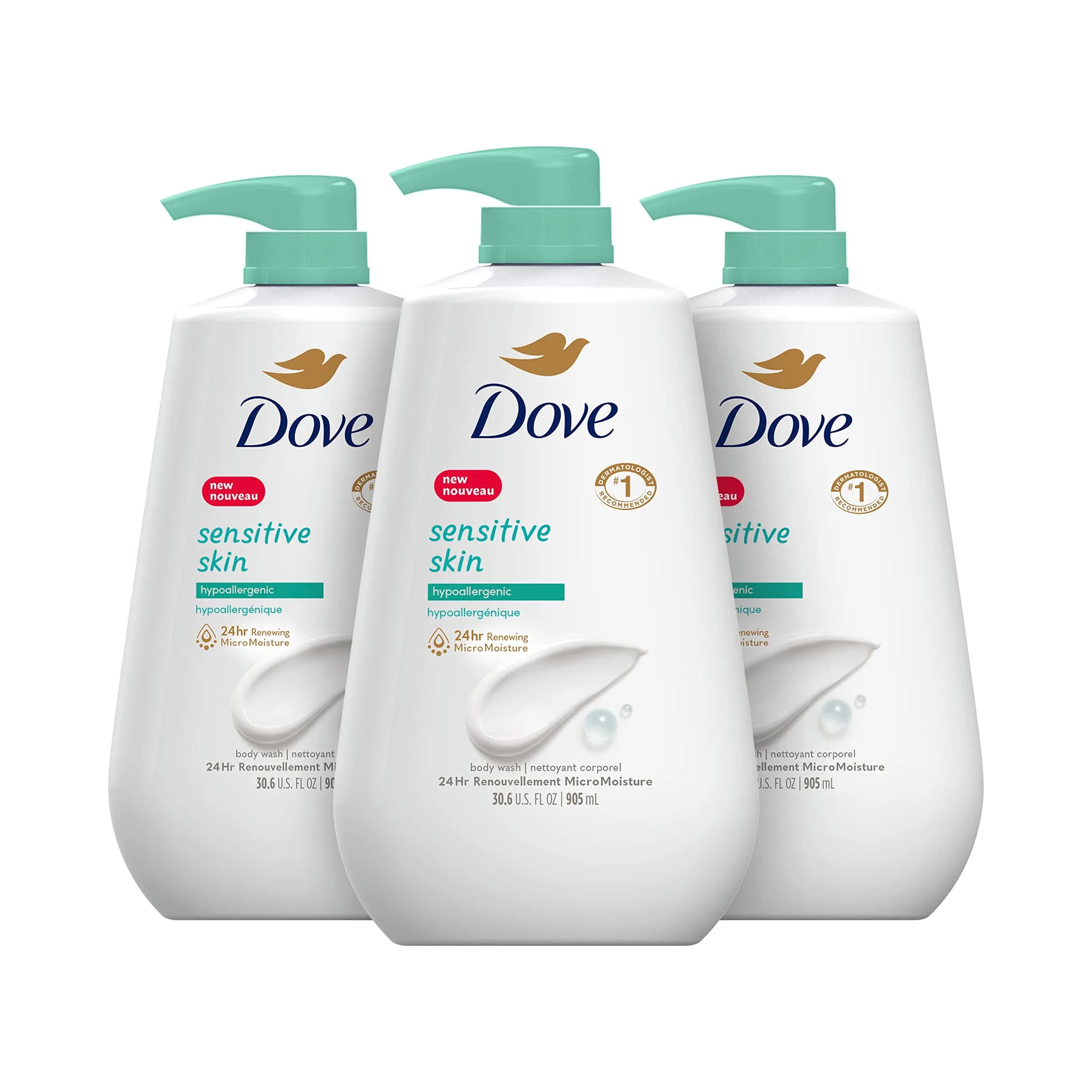 Dove Sensitive Skin Body Wash with Pump