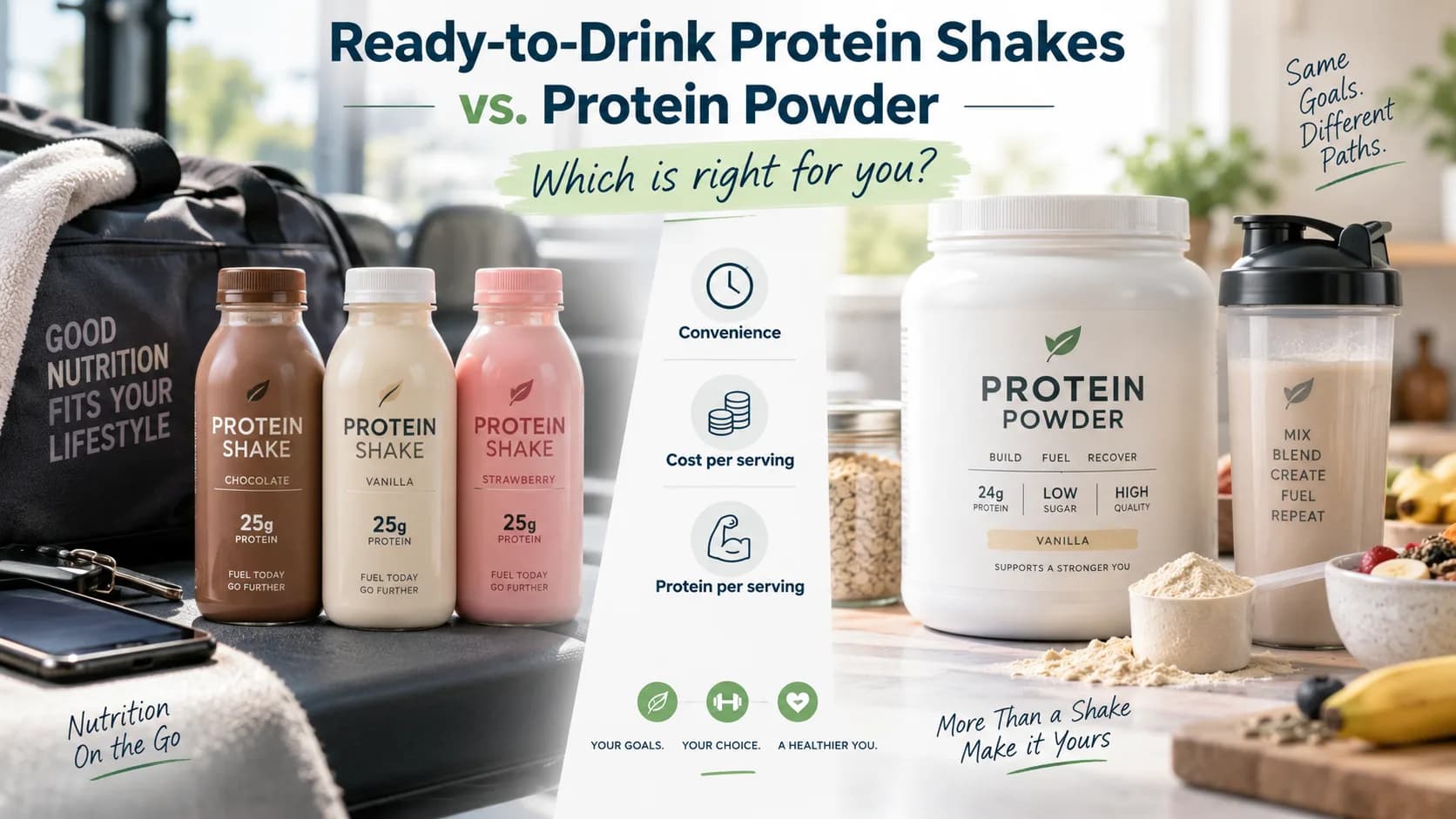 Batidos de proteína listos o proteína en polvo: cuál te conviene