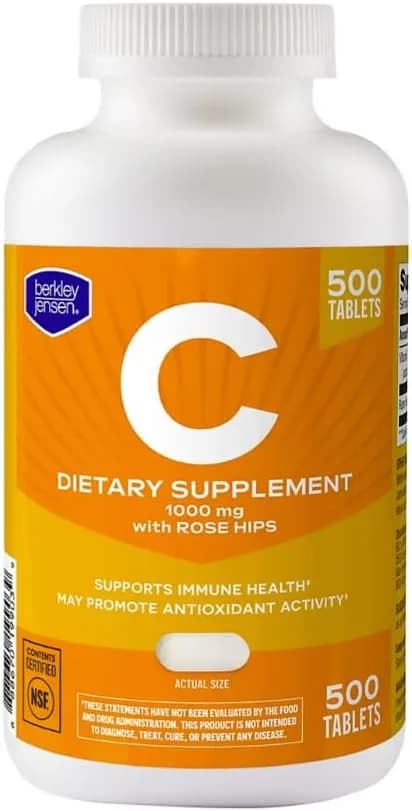 Berkley Jensen Vitamin C 1000mg with Rose Hips, 500 Tablets