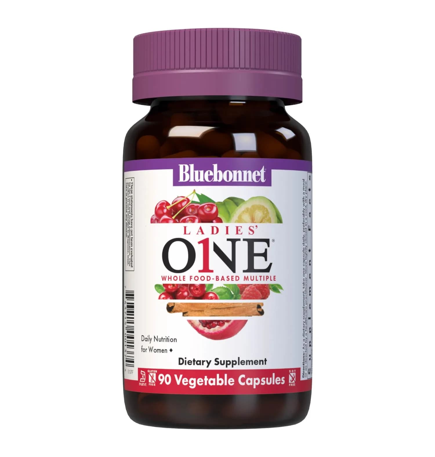 Bluebonnet Ladies One Whole Food Multivitamin, Veggie Caps, 90 Count (3-Month Supply)