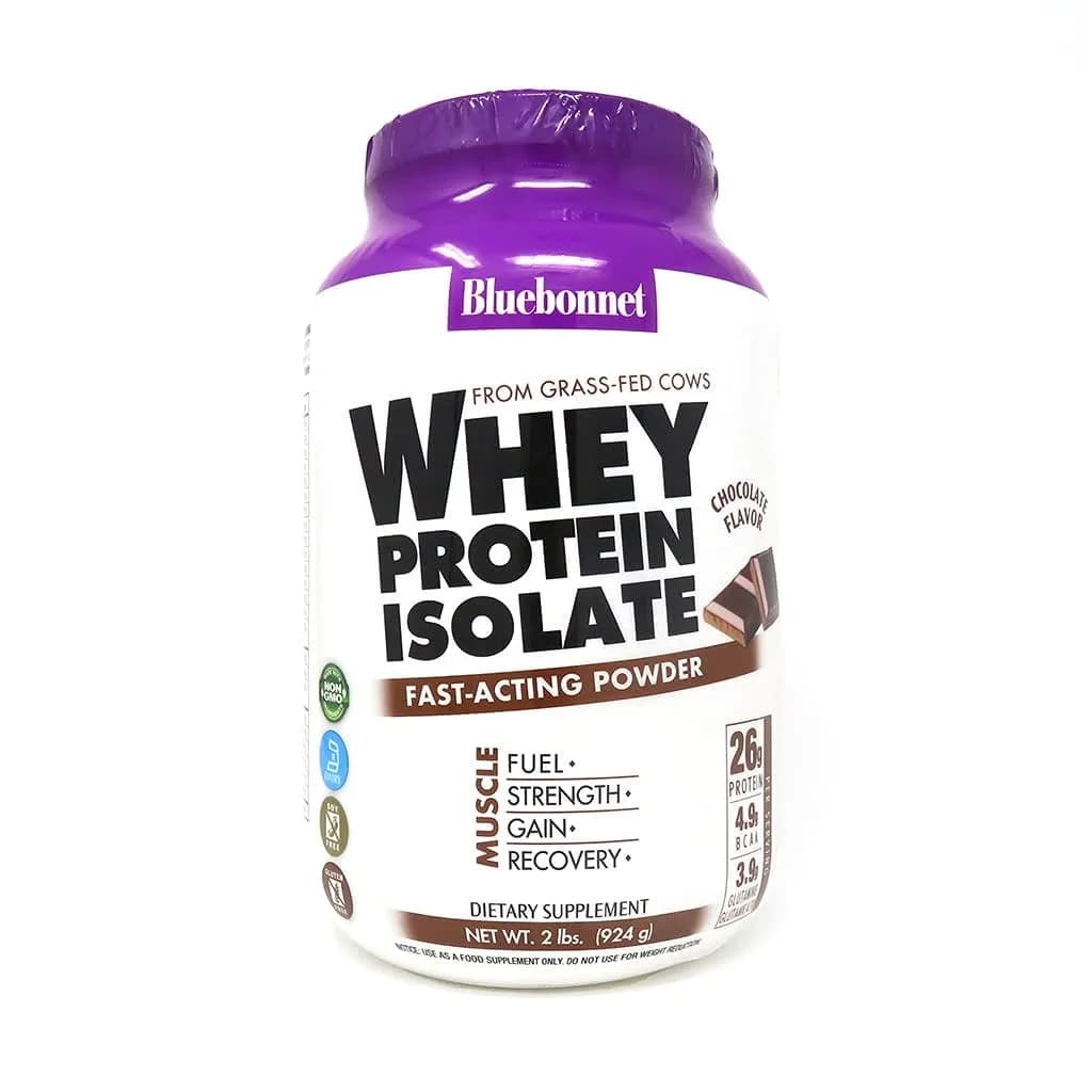Bluebonnet Grass-Fed Whey Protein Isolate, Chocolate, 28 Servings