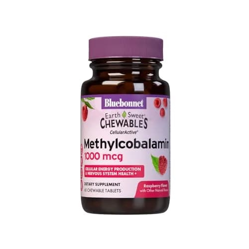 Bluebonnet EarthSweet Methylcobalamin B12 Chewables, Raspberry, 60 Count
