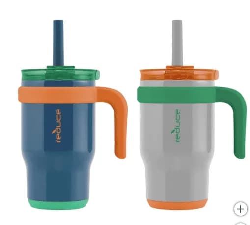 Vasos Térmicos Reduce Coldee de 14 oz con Asa, Gris (Paquete de 2)