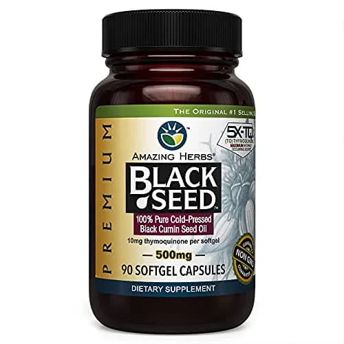 Premium Aceite de Comino Negro en Cápsulas Blandas, 500mg (Nigella Sativa)