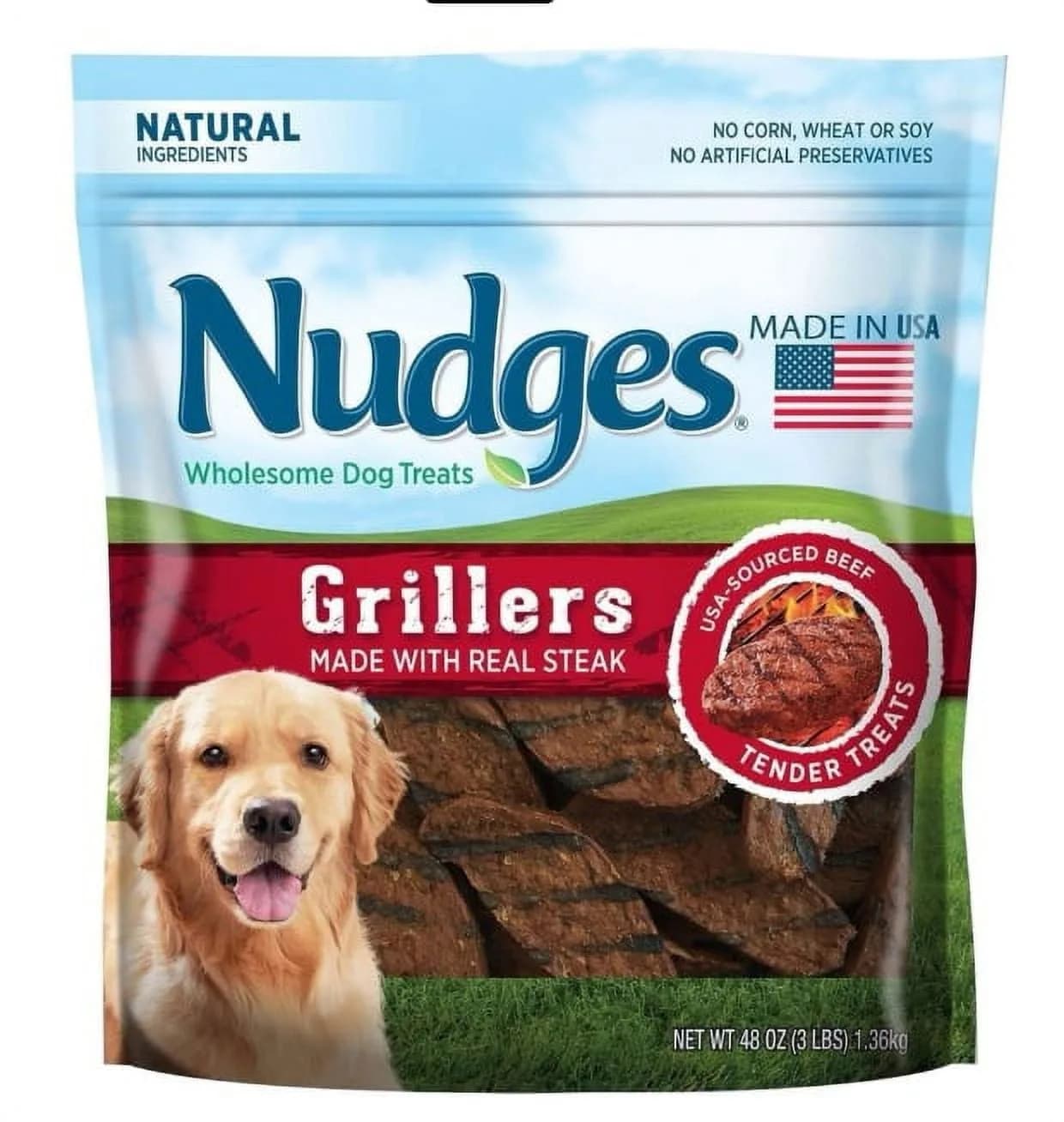 Blue Buffalo Nudges Grillers Natural Dog Treats, Steak (48 oz)