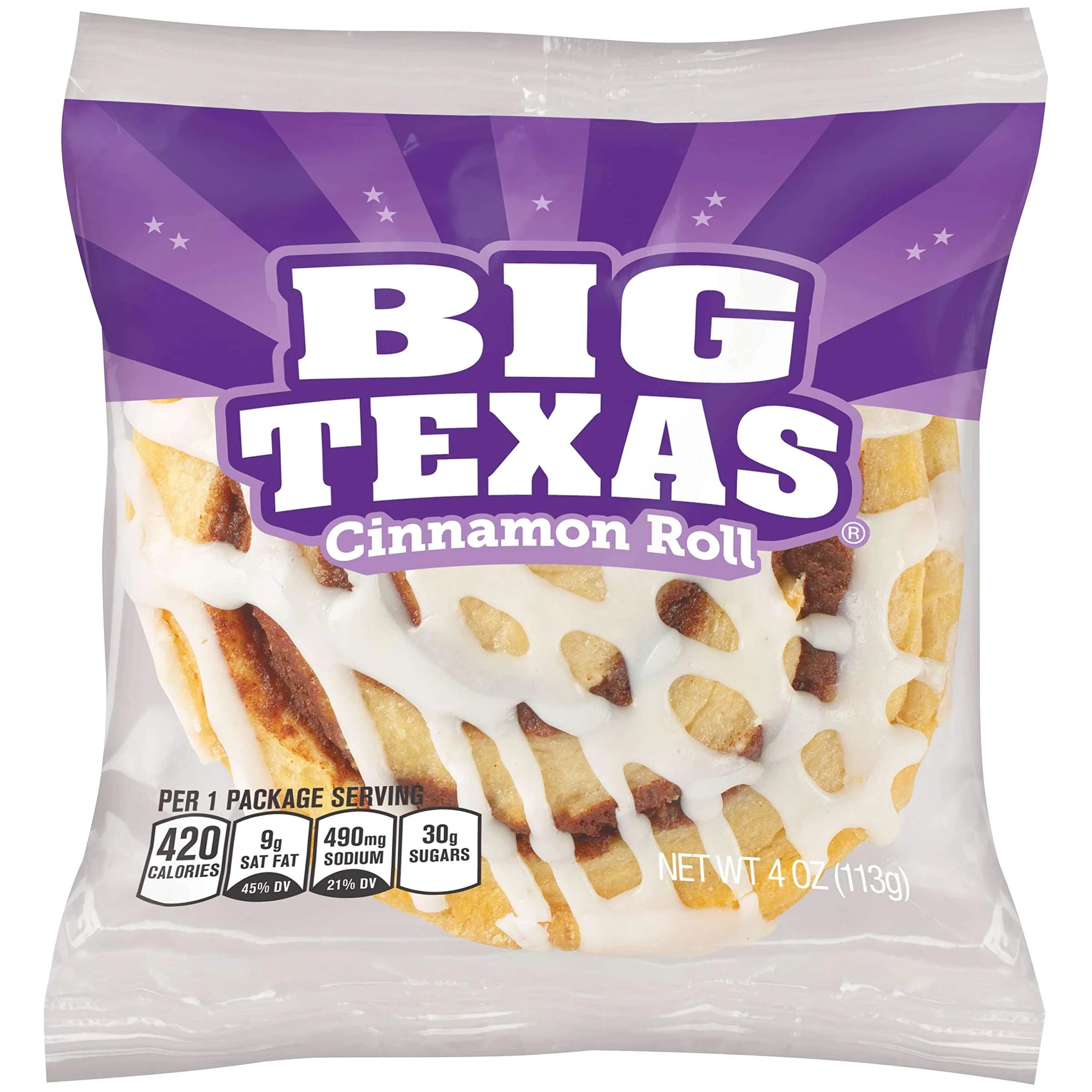 Cloverhill Big Texas Cinnamon Rolls, Individually Wrapped, Pack of 6