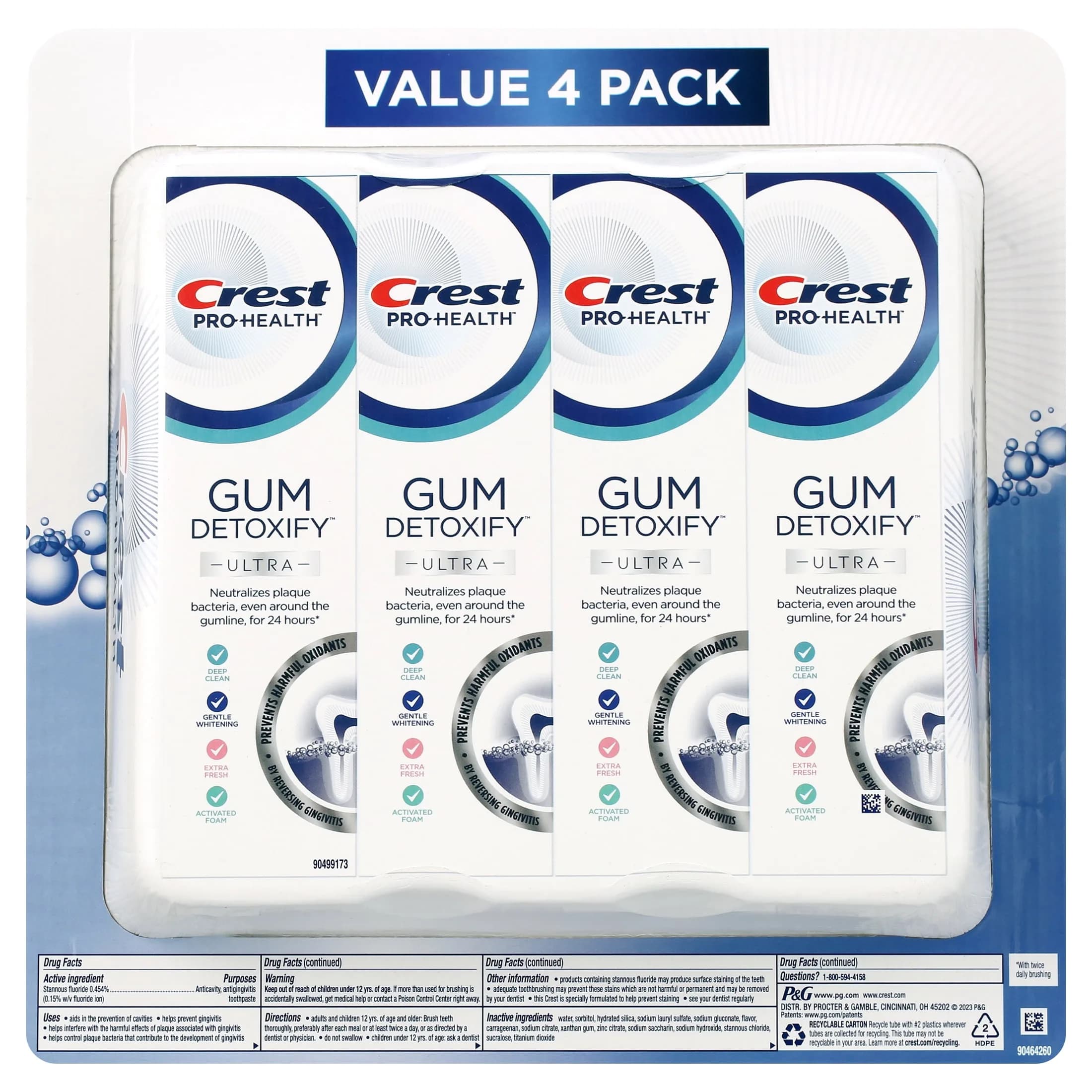 Crest Gum Detoxify Ultra Toothpaste, 4-Pack (4.7 oz)