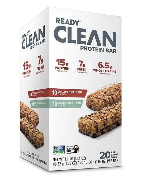 Ready Protein Bars with 15g Whey Protein, Variety Pack (20-Count)