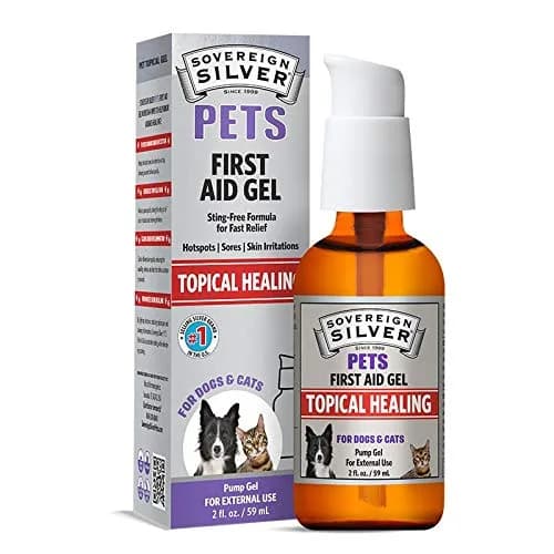 Sovereign Silver First Aid Gel for Pets, Topical Silver Gel for Dogs and Cats, 2 oz Pump