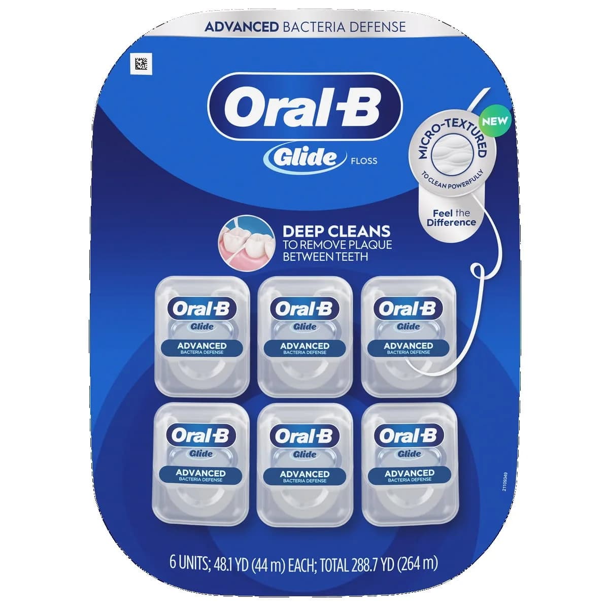 Oral-B Glide Advanced Bacterial Defense Floss, 6 Count