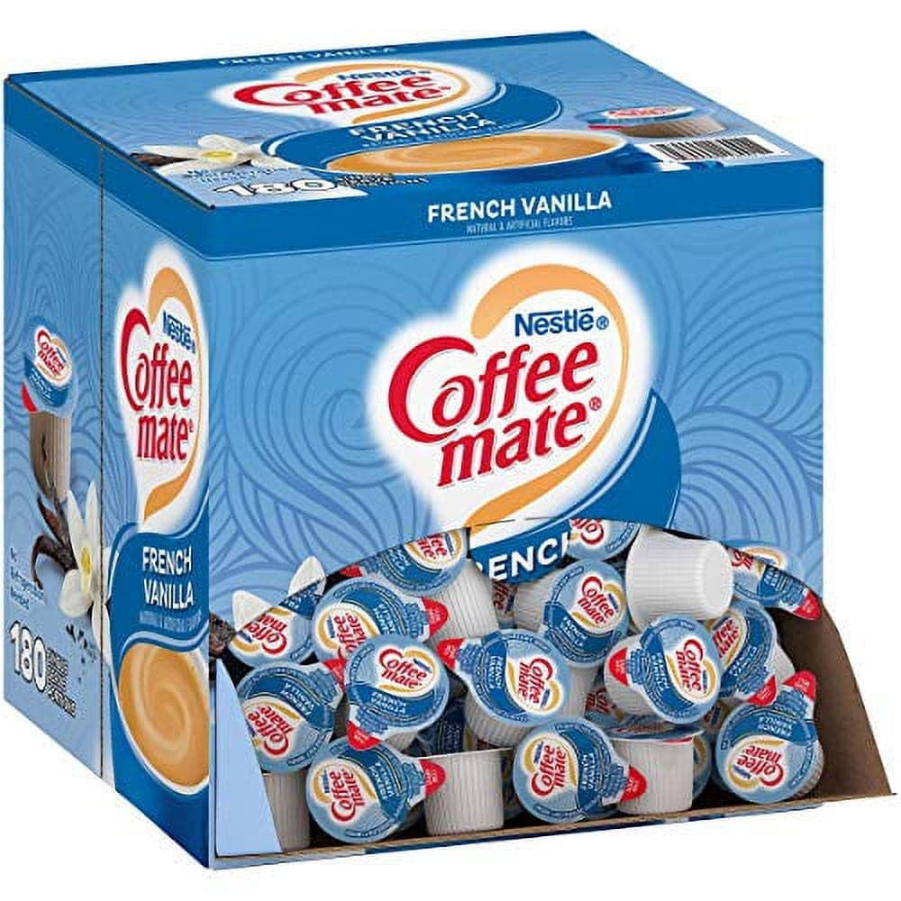 Coffee mate French Vanilla Liquid Creamer Singles, Non-Dairy, 180-Count