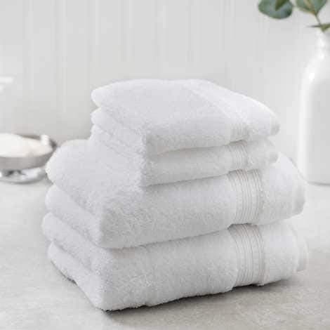 Charisma Soft & Luxurious 4-Piece Towel Set, 2 Hand Towels & 2 Washcloths, White