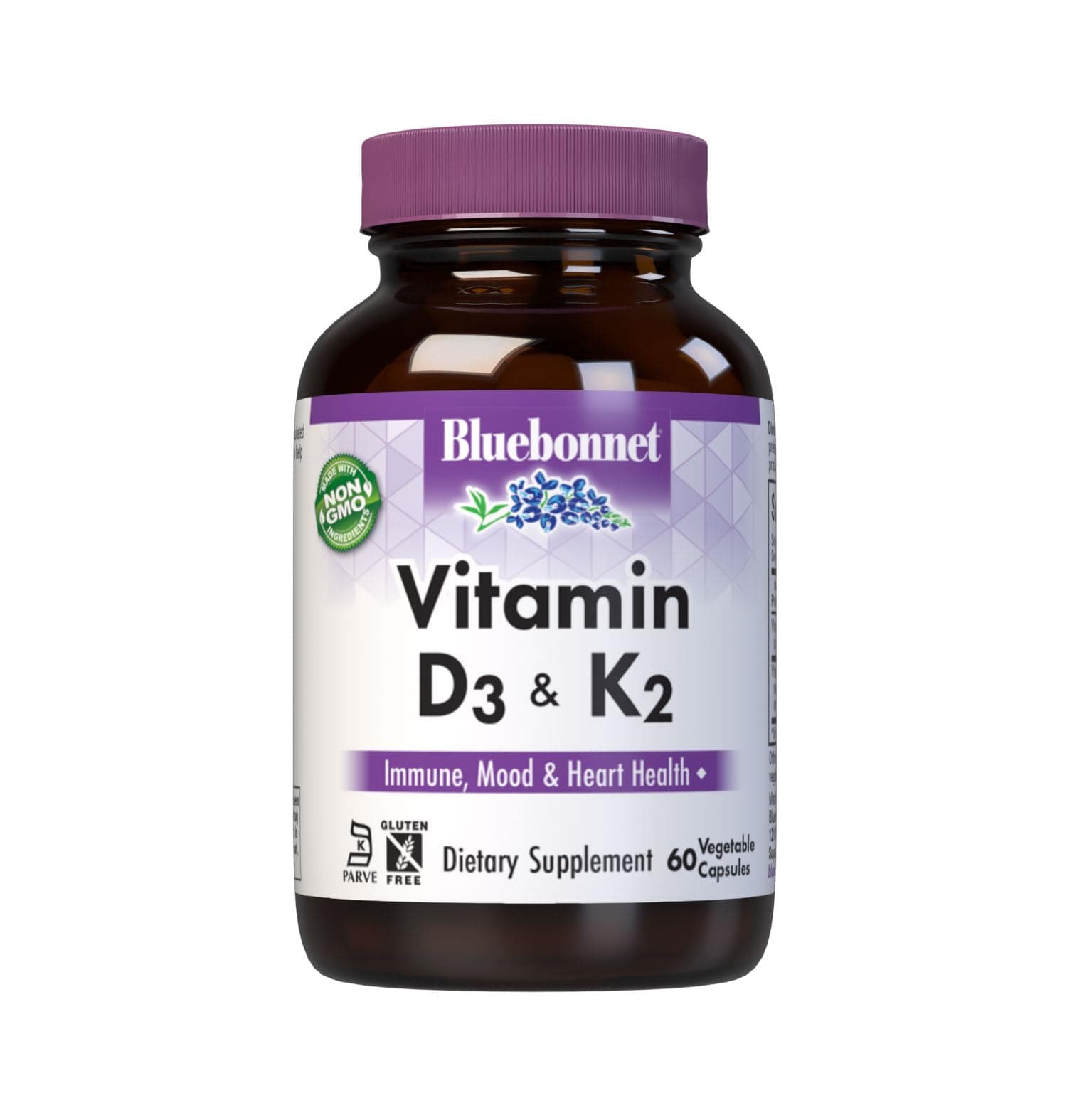Bluebonnet Vitamina D3 y K2 Cápsulas Vegetales