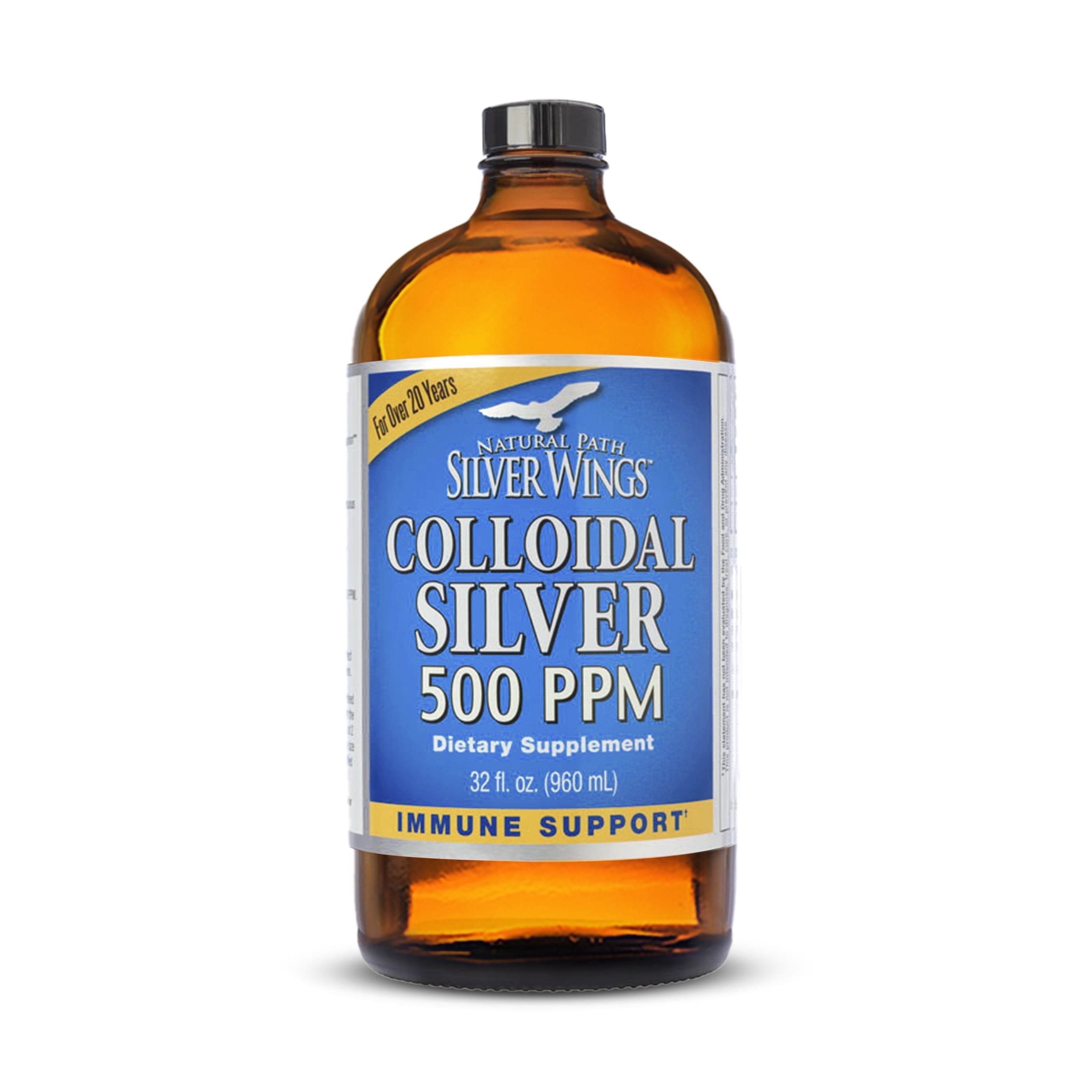 Natural Path Silver Wings Colloidal Silver 500 ppm, 32 fl oz