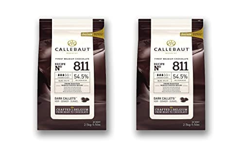 Callebaut Recipe 811 Belgian Dark Chocolate Couverture Callets 54.5%, 2-Pack (11 lb Total)