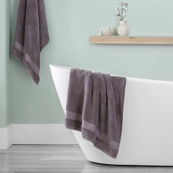 Purely Indulgent 100% Cotton Bath Towel Set, 30 x 58 in