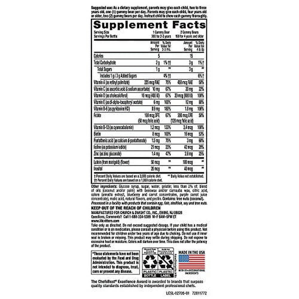 L'il Critters Gummy Vites Kids Multivitamin Gummy Bears, 275 ct