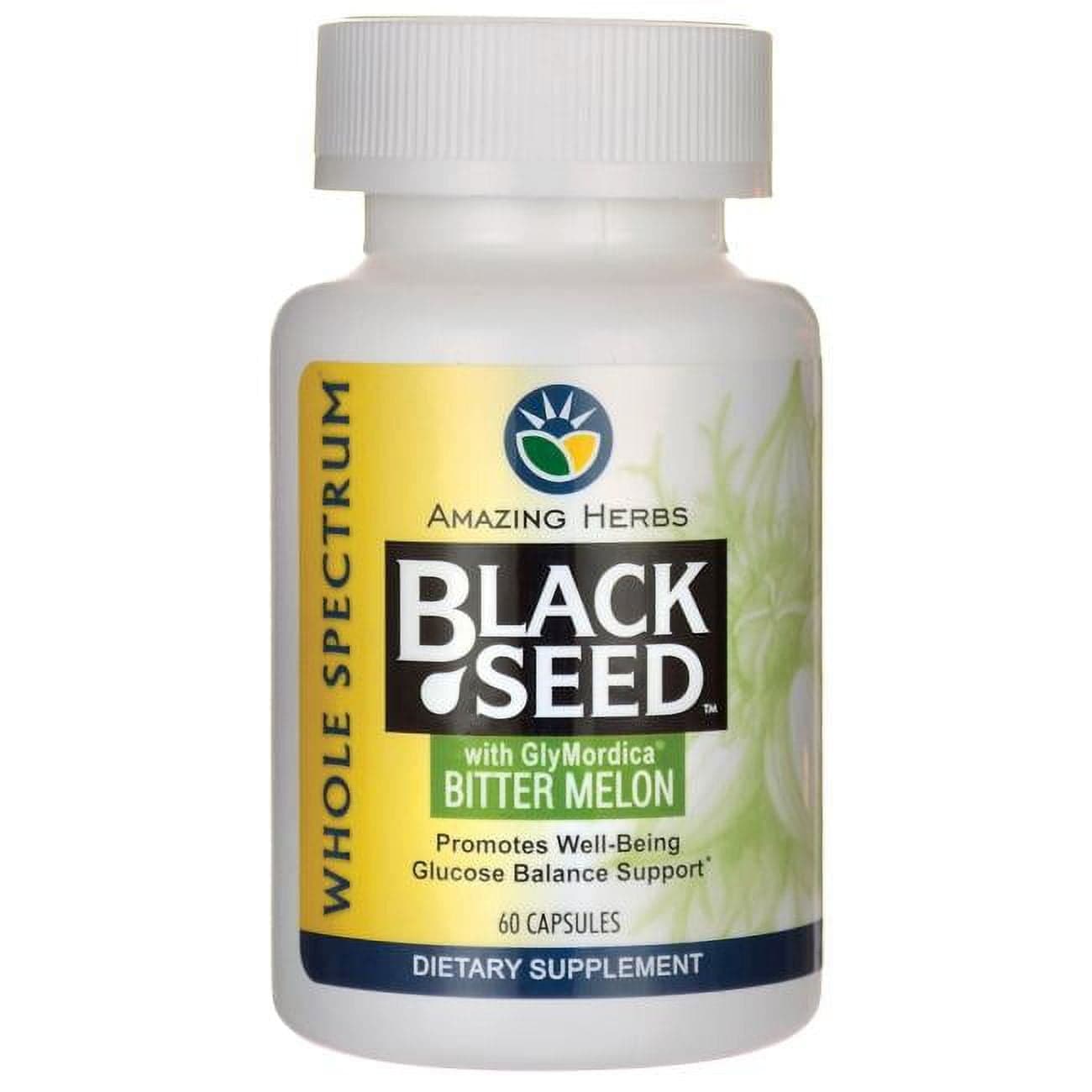 Amazing Herbs Black Seed with Bitter Melon, 60 Capsules