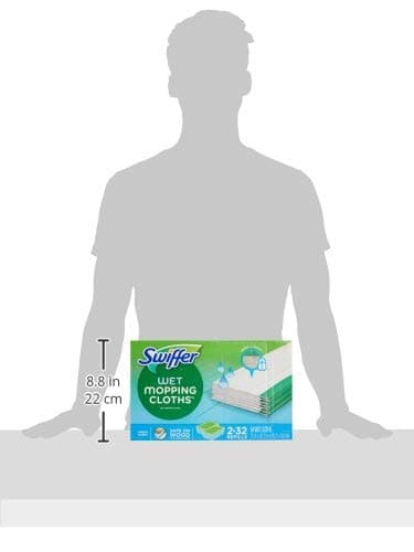 Swiffer Sweeper Wet Mopping Cloth Refills, Open Window Fresh, 32 Count (Pack of 2)