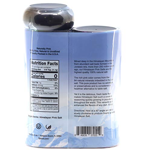 The Spice Lab Himalayan Salt - Coarse Grinder Pack - Pink Himalayan Salt is Nutrient and Mineral Dense for Health - Gourmet Pure Crystal - Kosher & Natural Certified